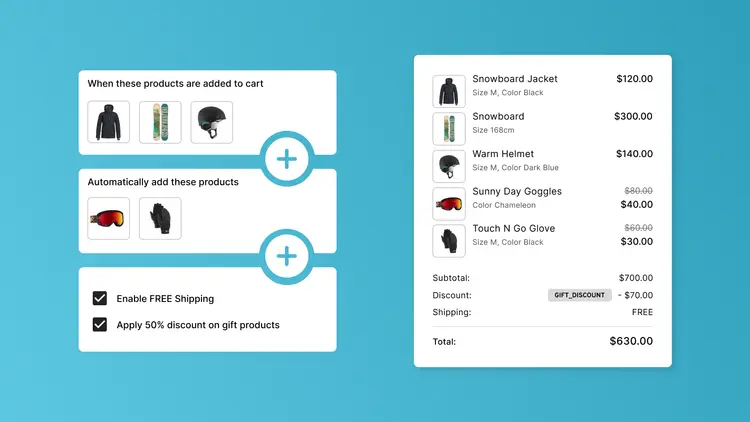 Auto add to cart gifts, BOGO